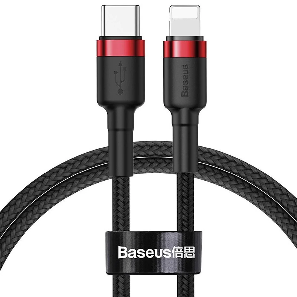 Дата кабель Baseus Cafule Type-C to Lightning PD 18W (1m) (CATLKLF) Red / Black