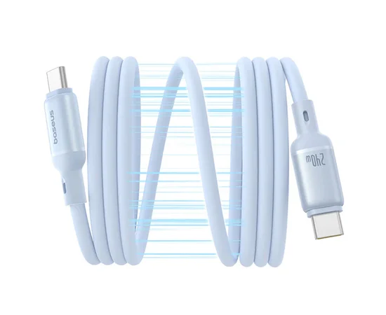 Дата кабель Baseus PicoGo Magnetic Liquid Silicone Type-C to Type-C 240W (1m) (P10376800) Galaxy Blue