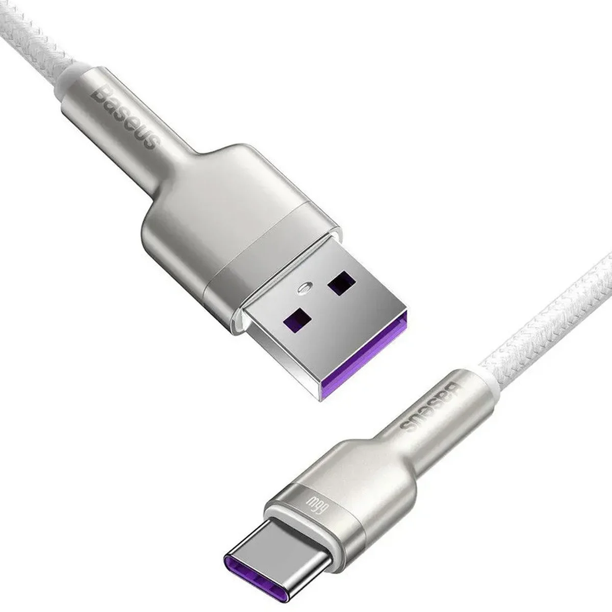 Дата кабель Baseus Cafule Metal Data USB Type-C 66W (1m) (CAKF00010) White