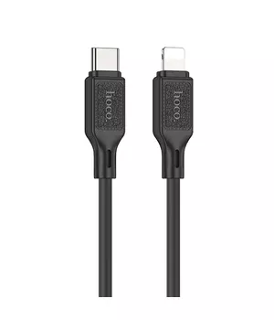 Дата кабель Hoco X90 Cool silicone Type-C to Lightning 20W (1m) Black