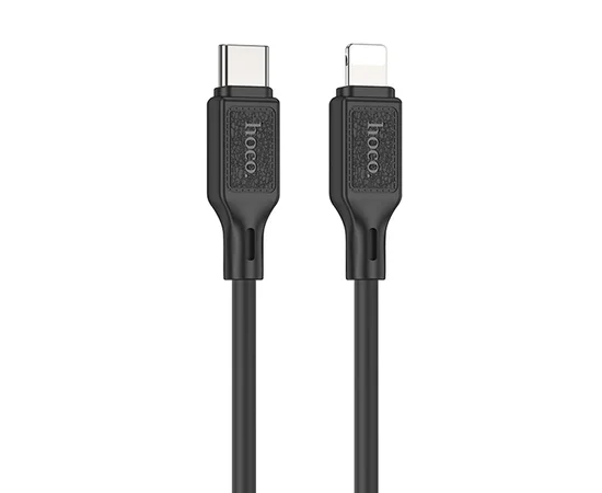 Дата кабель Hoco X90 Cool silicone Type-C to Lightning 20W (1m) Black