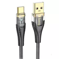 Дата кабель Hoco U121 Gold standard Transparent Discovery Edition USB to Type-C (1.2m) Black