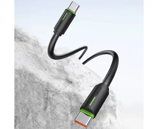 Дата кабель Usams US-SJ734 Bicolor Charging YR Ser. Type-C to Type-C 60W (1m) Black