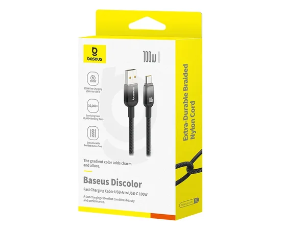 Дата кабель Baseus Discolor Series Fast Charging USB to Type-C 100W (1m) (P10374903) Cluster Black
