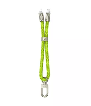Дата кабель-шнурок Hoco GH5 Elegant Type-C to Lightning (0.21m) Fluorescent Green