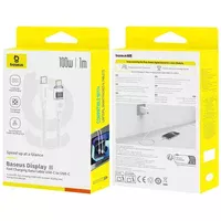 Дата кабель Baseus Display 2 Type-C to Type-C 100W (1m) (P10382702) Moon White