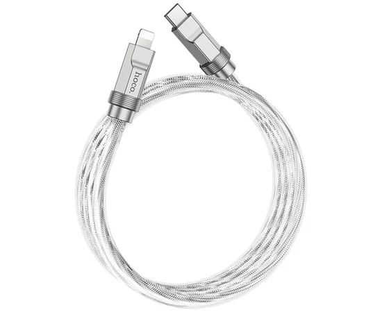Дата кабель Hoco U113 Solid 20W Type-C to Lightning (1m) Silver