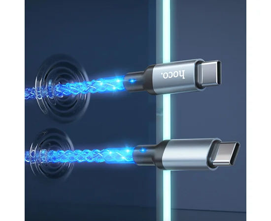 Дата кабель Hoco U112 Shine Type-C to Type-C 60W (1m) Gray