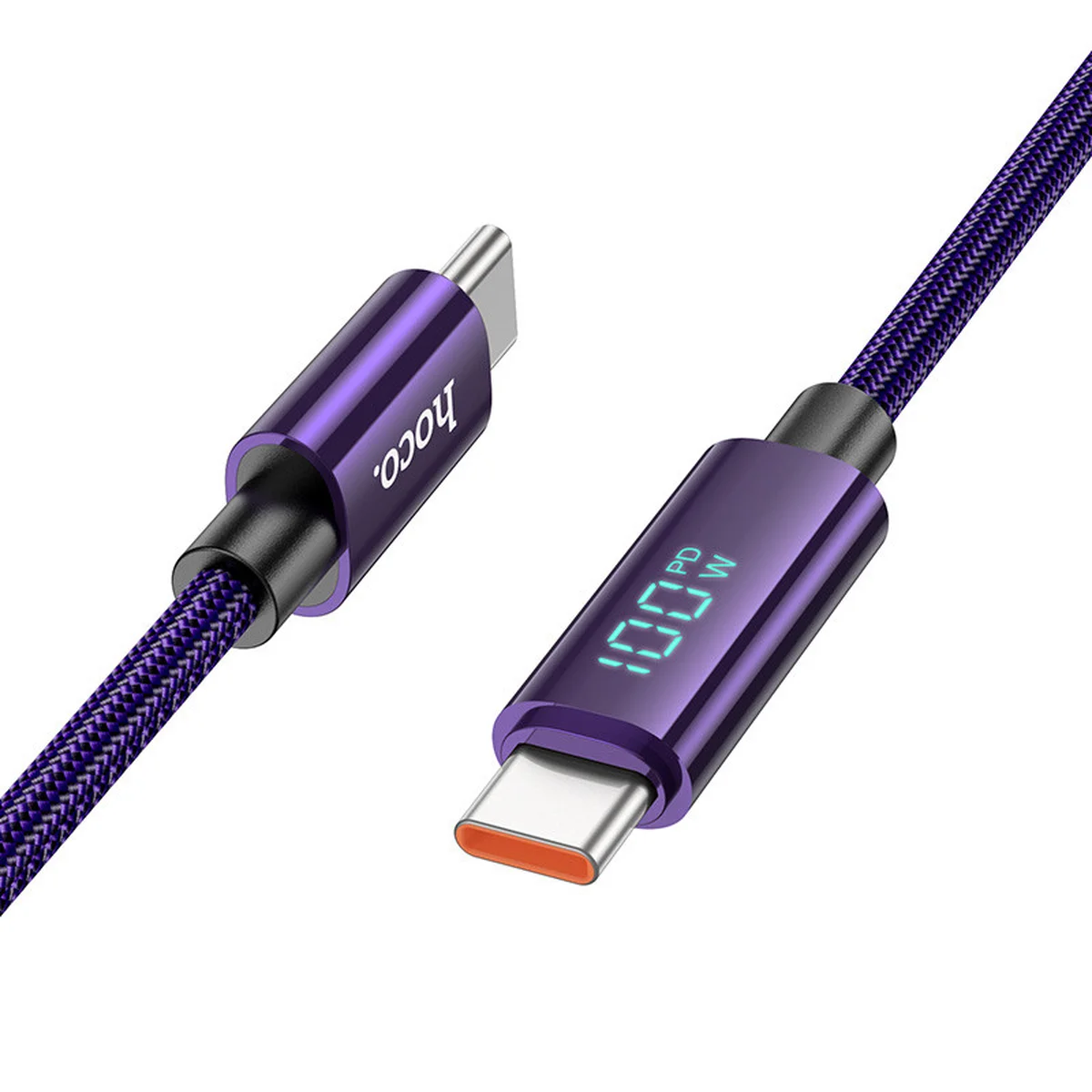 Дата кабель Hoco U125 Benefit 100W Type-C to Type-C (1.2m) Purple