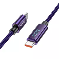 Дата кабель Hoco U125 Benefit 100W Type-C to Type-C (1.2m) Purple