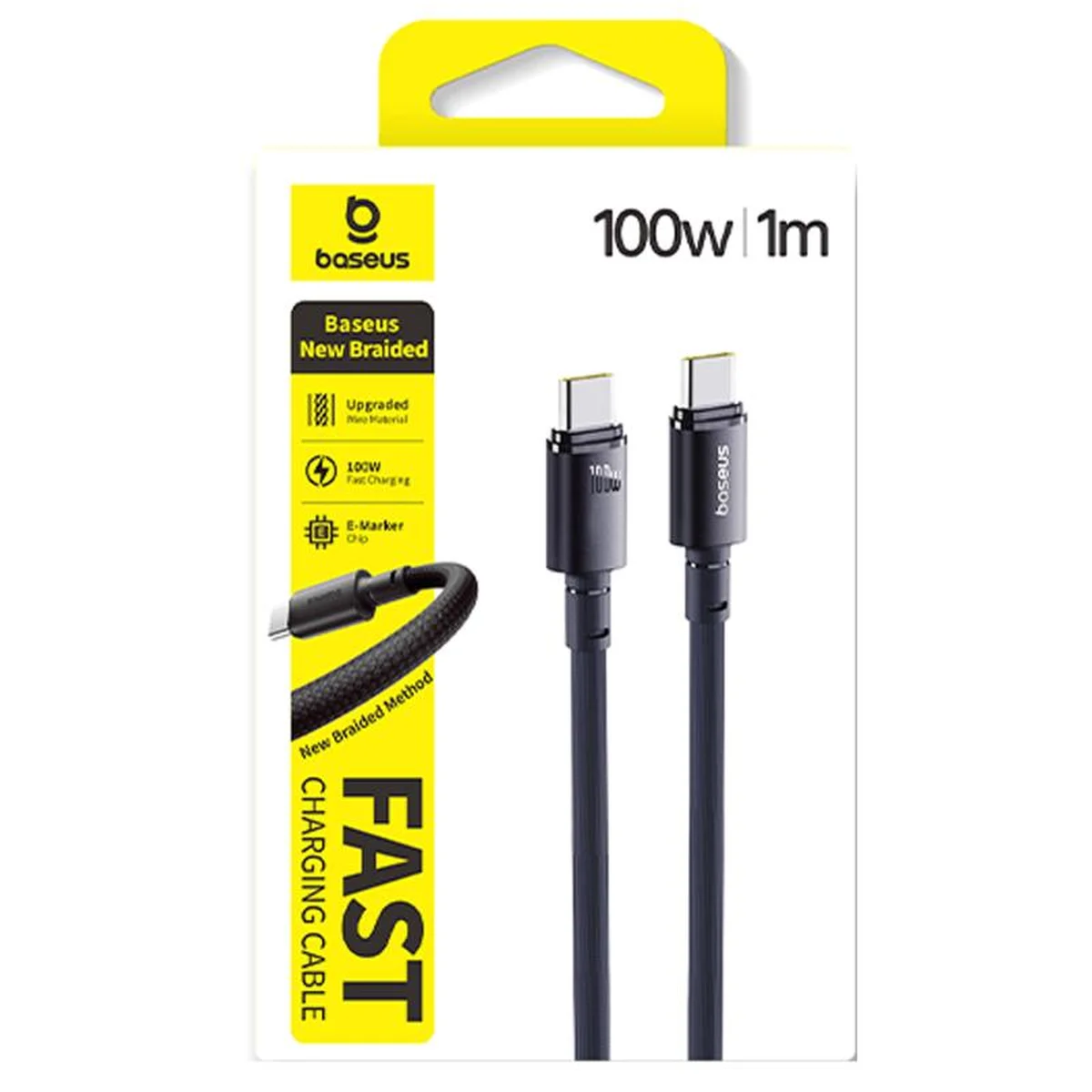 Дата кабель Baseus New Braided Type-C to Type-C 100W (1m) (E0426) Cosmic Black