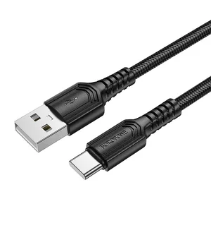 Дата кабель Borofone BX116 Certain USB для Type-C 3A (1m) Black