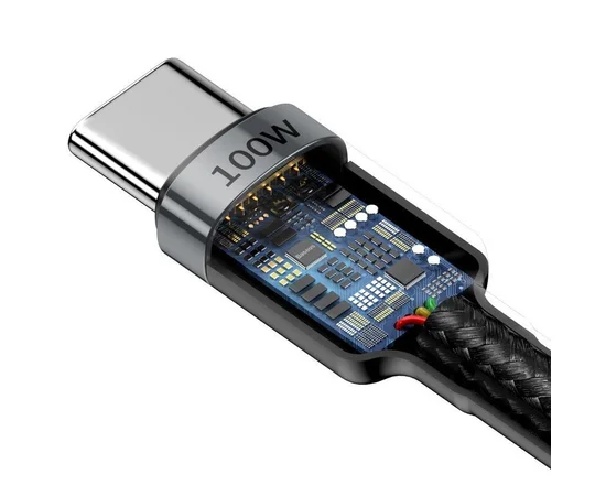 Дата кабель Baseus Cafule Type-C to Type-C PD2.0 100W (2m) (CATKLF-AL) Gray / Black