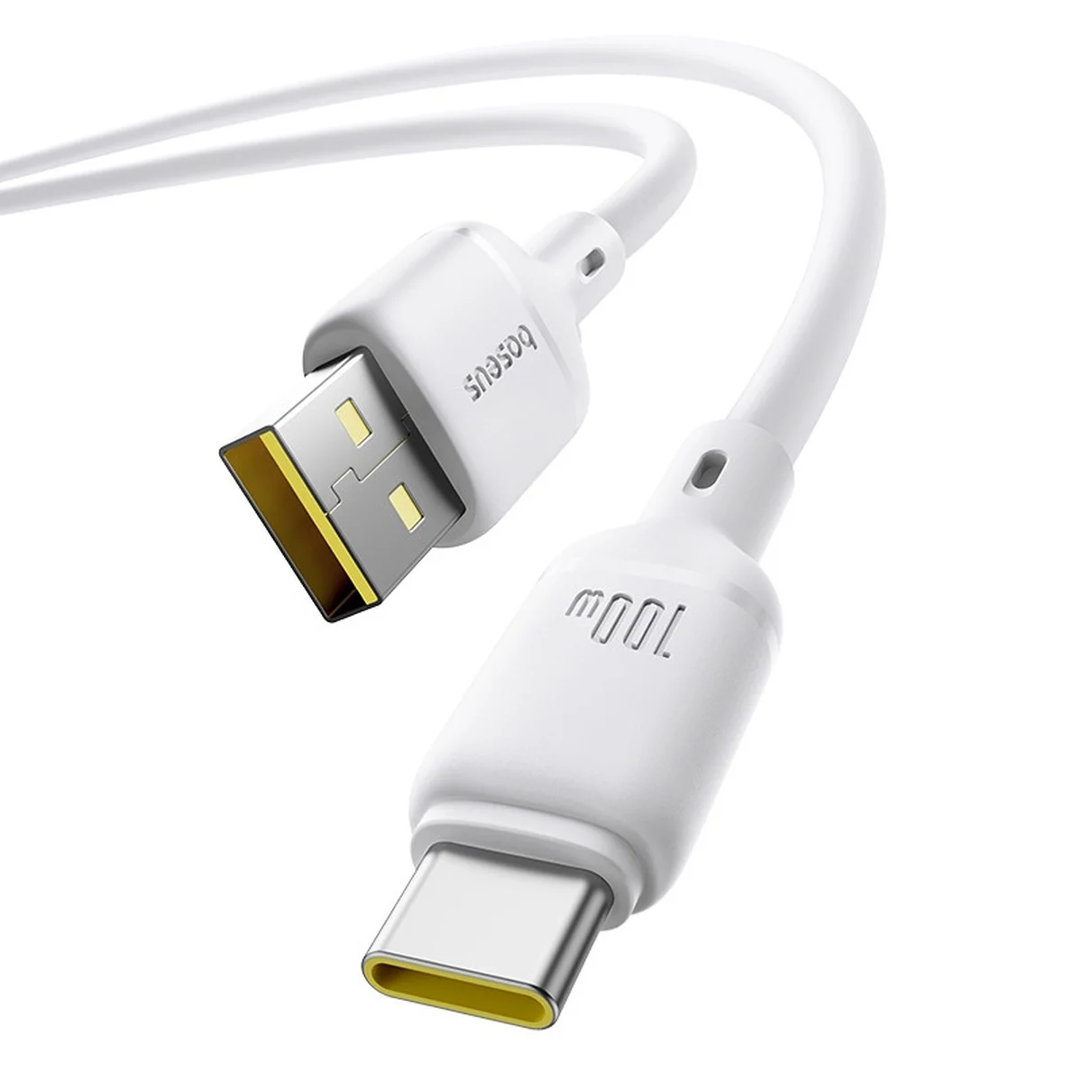 Дата кабель Baseus Silky Series OS Fast Charging USB Type-C 100W (1m) (P10377703) Moon White
