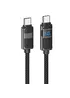 Дата кабель Hoco U137 Line with display Type-C to Type-C 60W (1.2m) Black