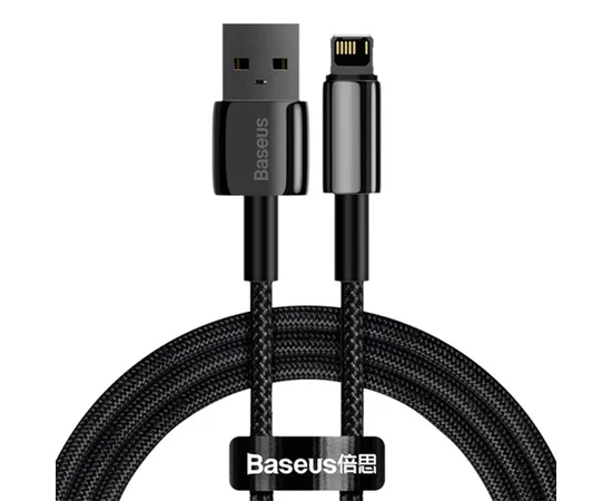 Дата кабель Baseus Tungsten Gold USB to Lightning Cable 2.4A (1m) (CALWJ-0) Black