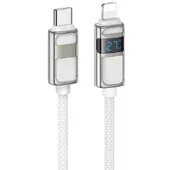 Дата кабель Hoco U137 Line with display Type-C to Lightning 27W (1.2m) White
