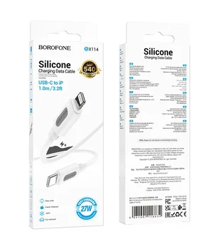 Дата кабель Borofone BX114 Structure Type-C to Lightning 27W (1m) White