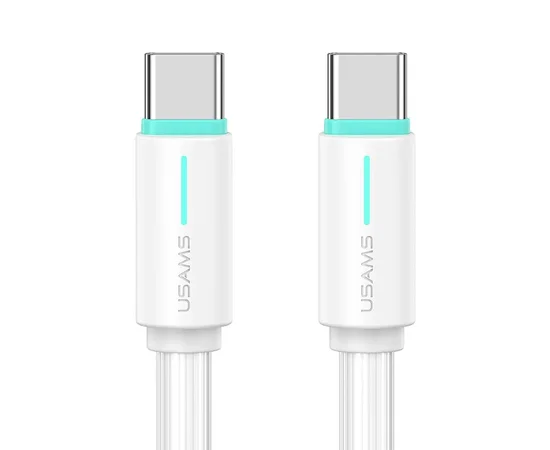 Дата кабель Usams US-SJ734 Bicolor Charging YR Ser. Type-C to Type-C 60W (1m) White