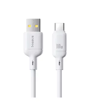 Дата кабель Baseus Silky Series OS Fast Charging USB to Type-C 100W (2m) (P10377703) Moon White