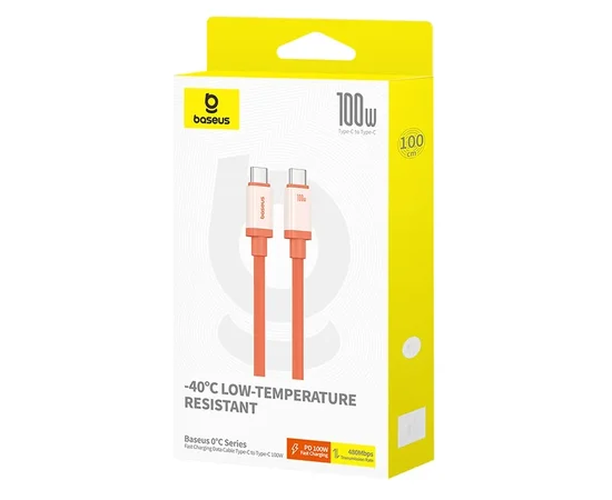 Дата кабель Baseus 0°C Series Fast Charging Type-C to Type-C 100W (1m) (P10368800731) Canyon Coral