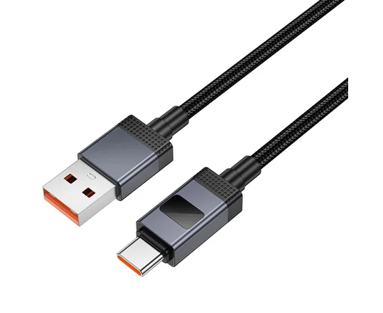 Дата кабель Hoco X118 Generous with display USB to Type-C 5A (1m) Black