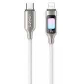 Дата кабель Usams US-SJ749 With Colorful Light TC Ser. Type-C to Lightning 30W (1.2m) Titanium