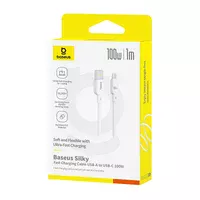 Дата кабель Baseus Silky Series OS Fast Charging USB Type-C 100W (1m) (P10377703) Moon White