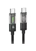 Дата кабель Hoco U116 Transparent Discovery Edition 60W Type-C to Type-C (1.2m) Black