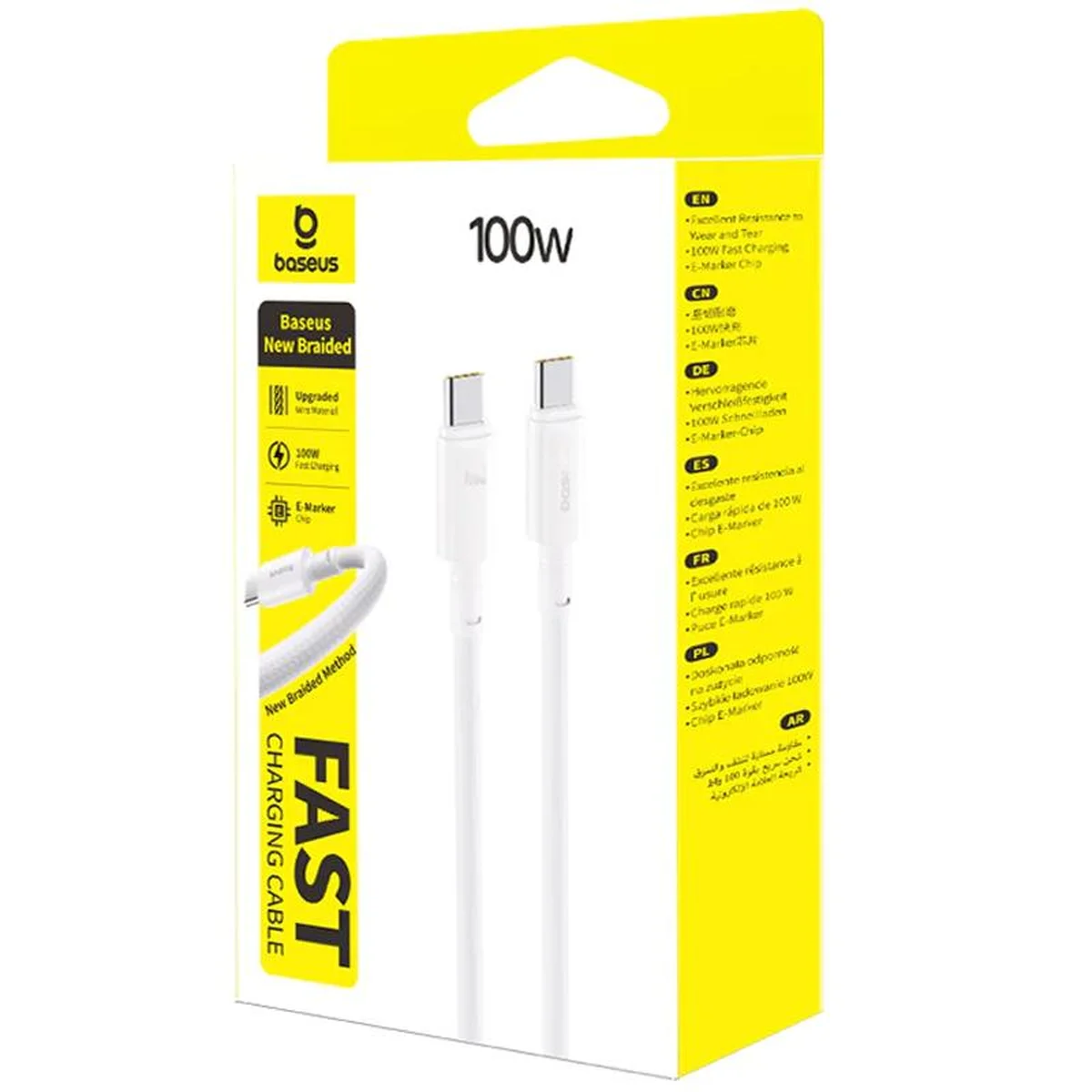 Дата кабель Baseus New Braided Type-C to Type-C 100W (2m) (E0426V) Moon White