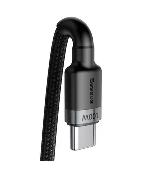 Дата кабель Baseus Cafule Type-C to Type-C PD2.0 100W (2m) (CATKLF-AL) Gray / Black