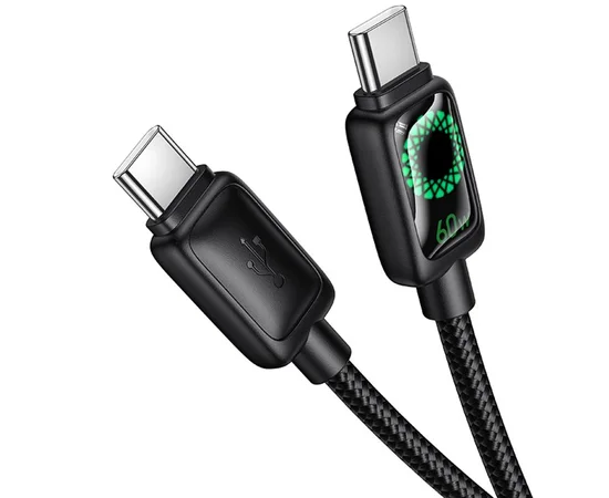 Дата кабель Hoco U146 Mundo Type-C to Type-C 60W (1.2m) Black