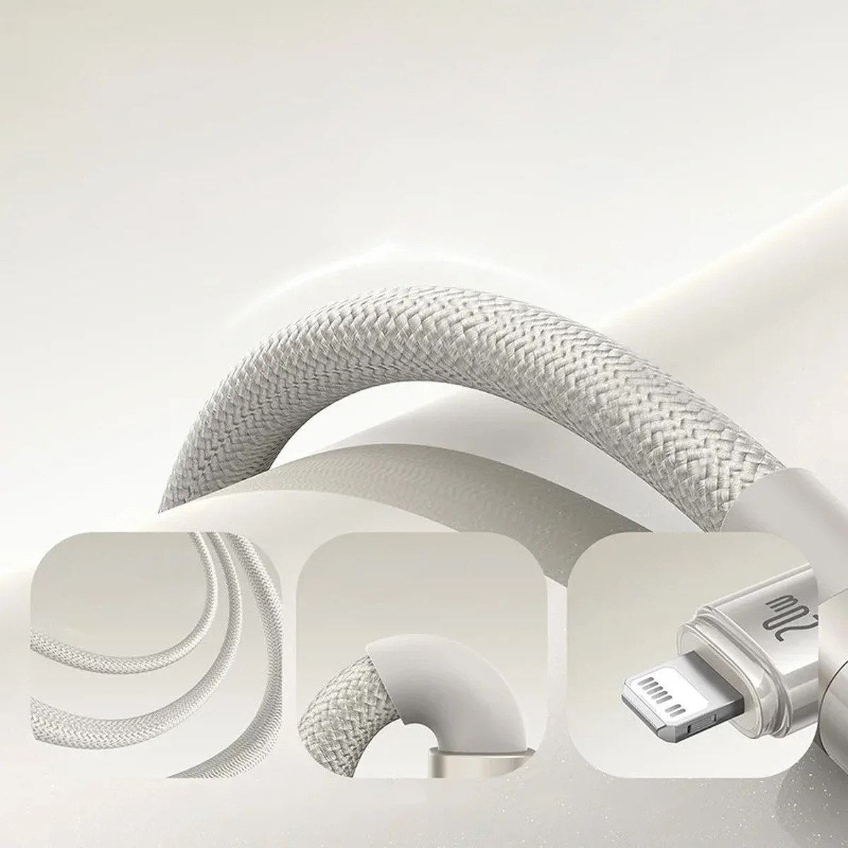 Дата кабель Baseus Titanium Alloy Fast Charging Type-C to Lightning 20W (1m) (P10378101) Galaxy Titanium Gold