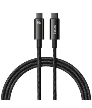 Дата кабель Baseus Tungsten Gold Type-C to Type-C Cable 240W (1m) (CAWJ04000) Black