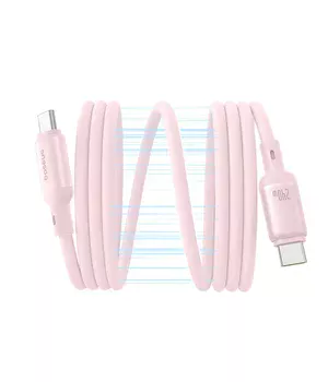 Дата кабель Baseus PicoGo Magnetic Liquid Silicone Type-C to Type-C 240W (1m) (P10376800) Baby Pink