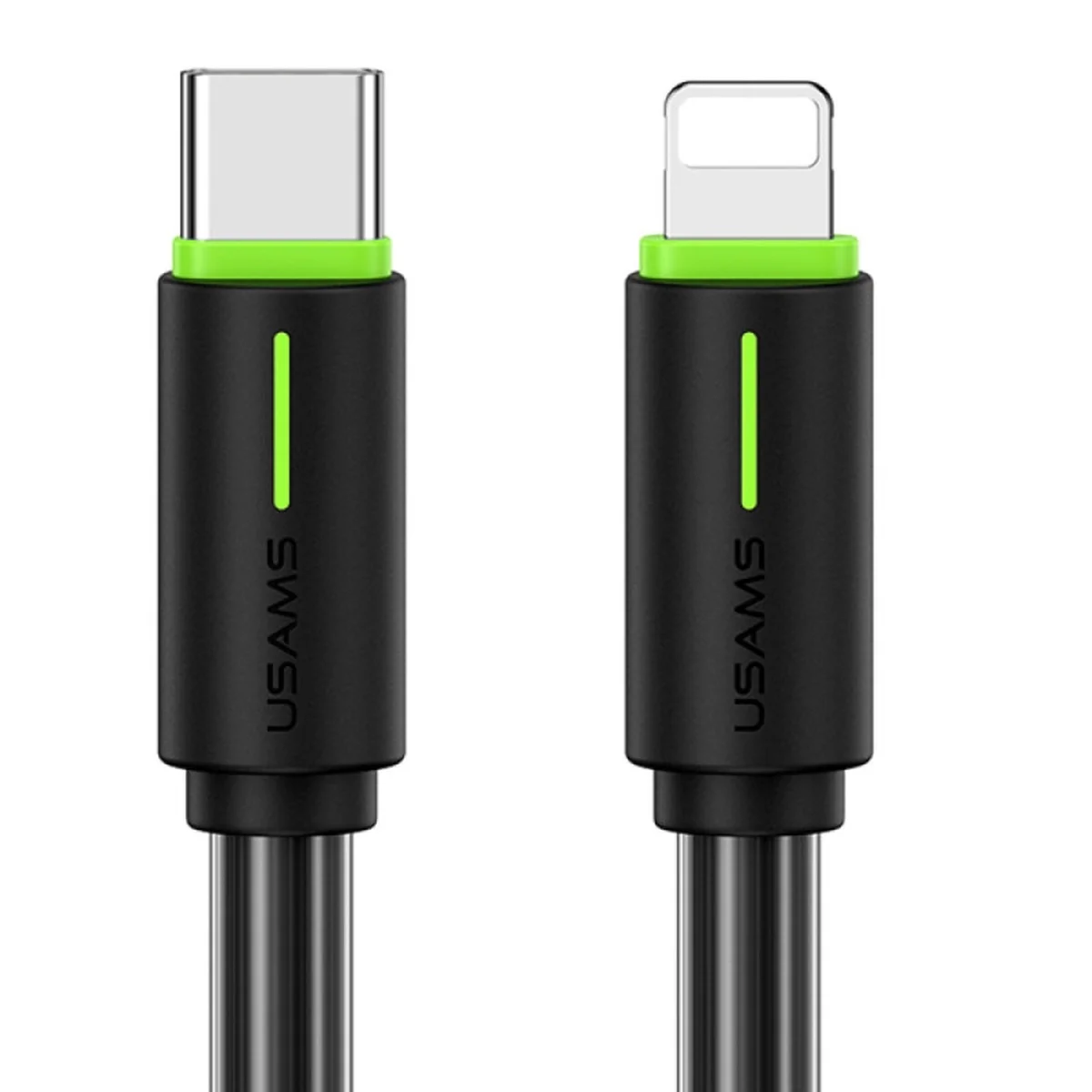 Дата кабель Usams US-SJ735 Bicolor Charging YR Ser. Type-C to Lightning 30W (1m) Black