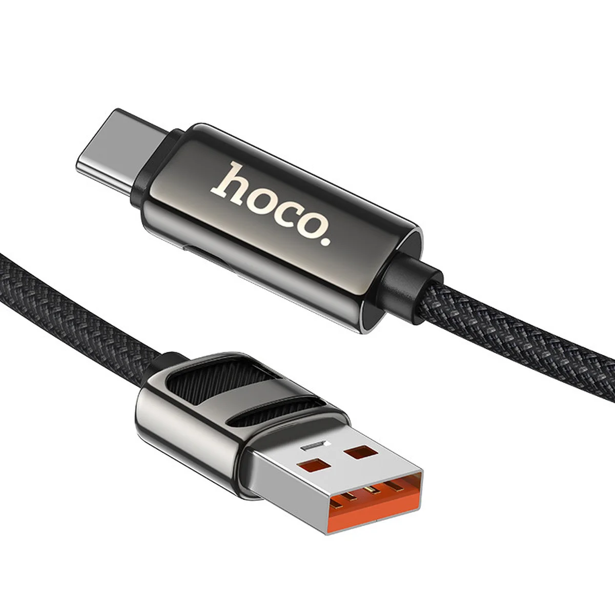 Дата кабель Hoco U137 Line with display USB to Type-C 5A/66W (1.2m) Black