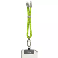 Дата кабель-шнурок Hoco GH5 Elegant Type-C to Lightning (0.21m) Fluorescent Green