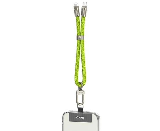 Дата кабель-шнурок Hoco GH5 Elegant Type-C to Lightning (0.21m) Fluorescent Green