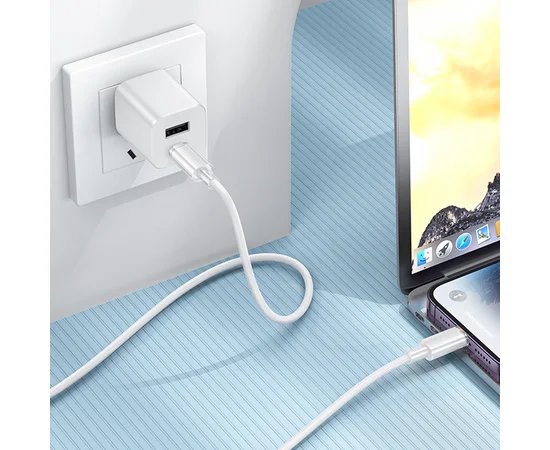 Дата кабель Borofone BX112 Lemon Type-C to Lightning 27W (1m) White