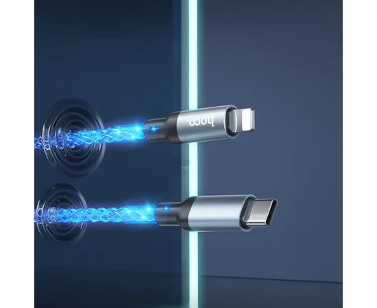 Дата кабель Hoco U112 Shine 20W Type-C to Lightning (1m) Gray