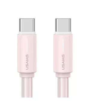 Дата кабель Usams US-SJ734 Bicolor Charging YR Ser. Type-C to Type-C 60W (1m) Pink