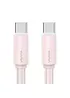 Дата кабель Usams US-SJ734 Bicolor Charging YR Ser. Type-C to Type-C 60W (1m) Pink