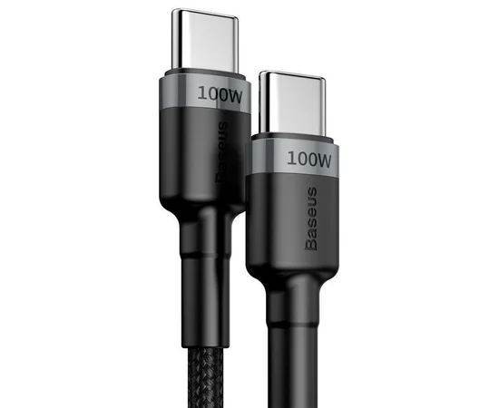 Дата кабель Baseus Cafule Type-C to Type-C PD2.0 100W (2m) (CATKLF-AL) Gray / Black
