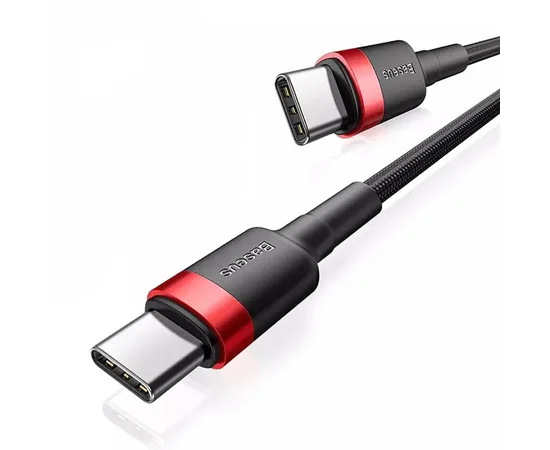 Дата кабель Baseus Cafule Type-C to Type-C PD2.0 100W (2m) (CATKLF-AL) Red / Black