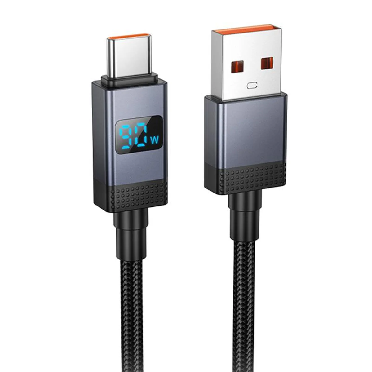 Дата кабель Hoco X118 Generic with display USB to Type-C 5A (1m) Black