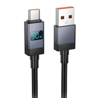 Дата кабель Hoco X118 Generous with display USB to Type-C 5A (1m) Black