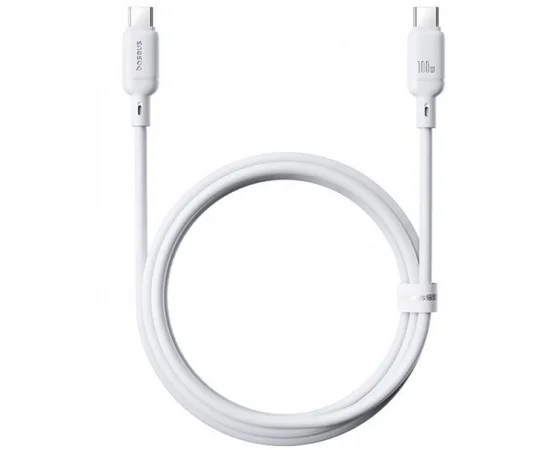 Дата кабель Baseus Silky Series OS Fast Charging Type-C to Type-C 100W (2m) (P10377704) Moon White