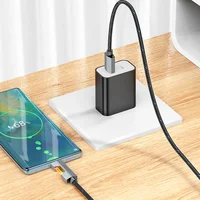 Дата кабель Hoco U123 Regent colorful 3A USB to Type-C (1.2m) Black