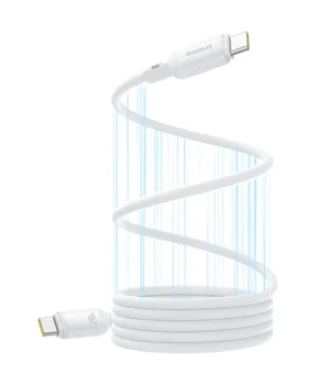 Дата кабель Baseus PicoGo Magnetic Liquid Silicone Type-C to Type-C 240W (1m) (P10376800) Moon White